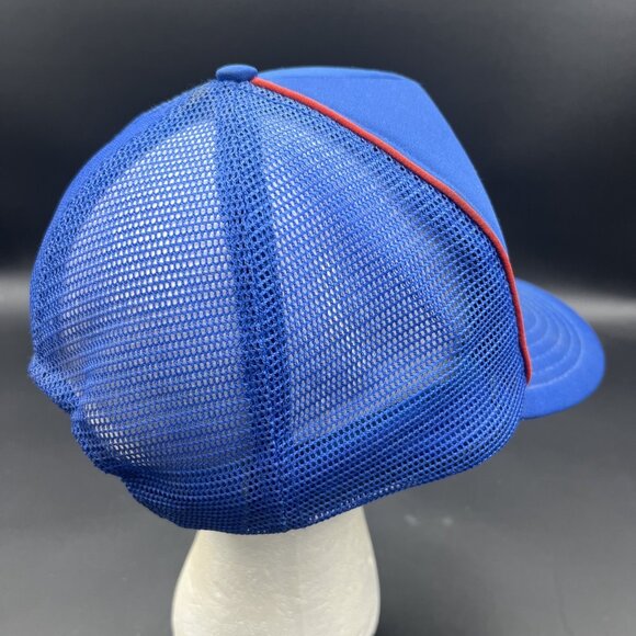 Vintage Rainbow Quebec Canada Retro Snapback Trucker's Hat Cap Mesh RARE Blue - Picture 5 of 12
